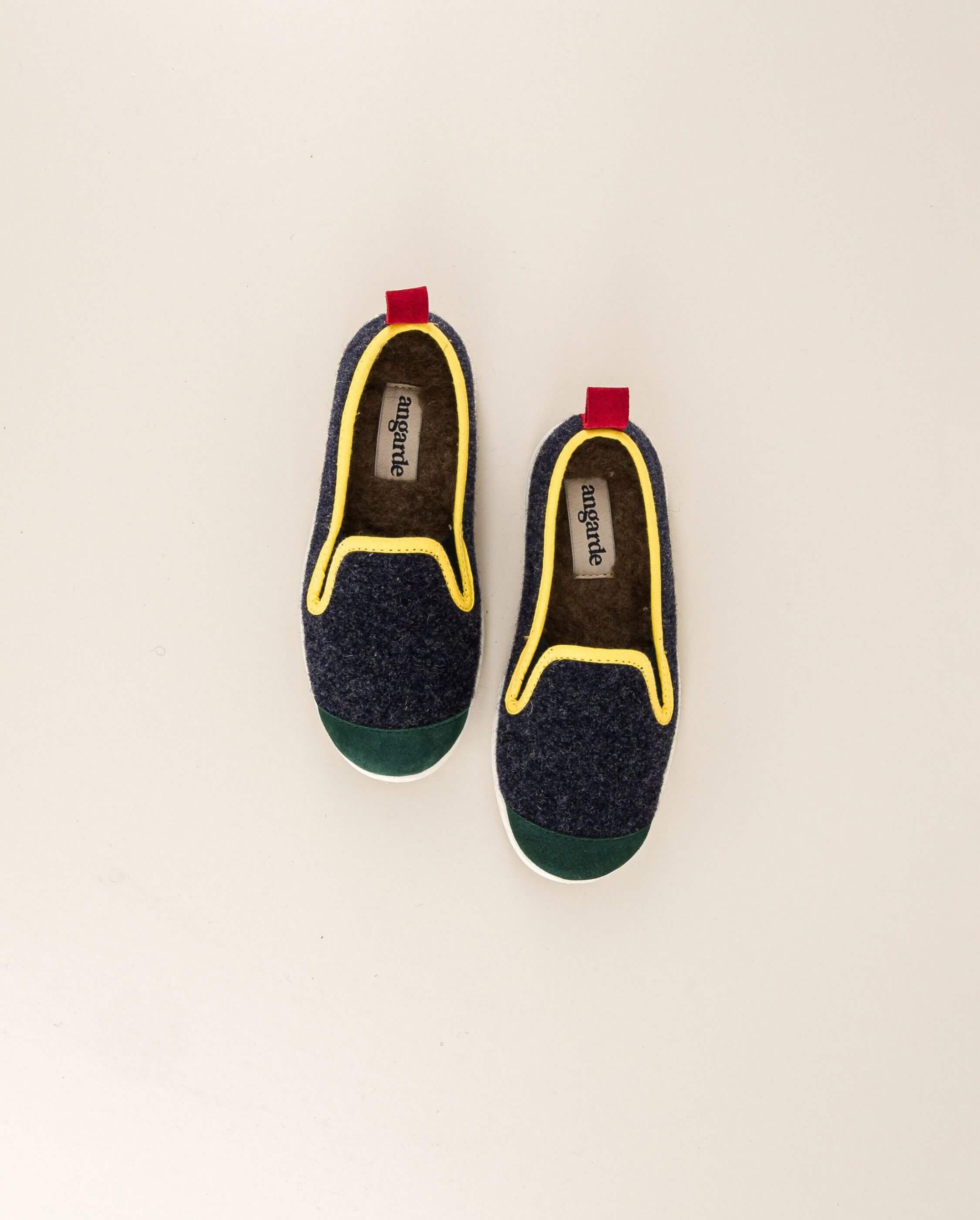 Duo chaussons laine enfant, play beige / marine – Image 5